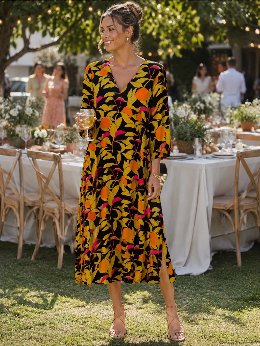 Anthropologie Corey Lynn Calter Naranjas midi dress